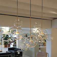 Modern Soap Bubble Clear Globe Glass 3 Light Led Multi Light Pendant Dining Room Glass Ball Pendant Lighting Ball Pendant Lighting Pendant Lighting Dining Room