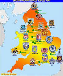 Luck index 2019 20 arsenal robbed of nine points as the. Map England Premier 1415 Jpg 576 700 Pixels English Premier League Premier League Teams Premier League