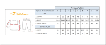 all about sizing petidoux