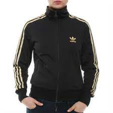 Adidas Women Jacket Black Gold 3 Stripes Firebird Track Top Trefoil Logo  Size S | eBay