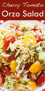 Orzo Salad Greek Inspired Recipe Orzo Salad Orzo Salad Recipes Salad Recipes