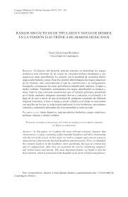 She is an actress, known for greyn anatomia (2005), sinulle on postia (1998) and. Pdf Rasgos Sintacticos De Titulares Y Notas De Beisbol En La Version Electronica De Diarios Mexicanos