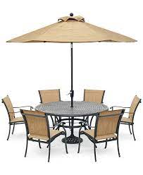 Furniture Beachmont Ii Outdoor 7 Pc Dining Set 60 Round Table And 6 Dining Chairs Created For Macy S Reviews Furniture Macy S