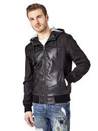 Coated Look Jacket With Hood Guess Eu Jackets Jacket Style Mens Jackets
