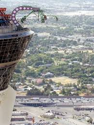 On las vegas boulevard, at the very north end of the strip, the stratosphere casino and hotel opened in 1996 with all the trimmings. Stratosphere S Insanity Vegas Stratosphere Las Vegas Parks Stratosphere Tower