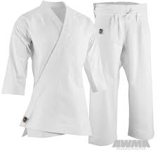 Proforce 14oz Plain Diamond Kata Gi Traditional Drawstring 55 45 Blend White 00