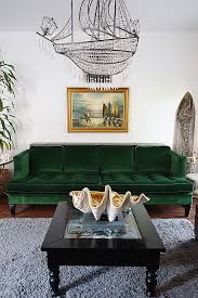 Green Velvet Sofa Takes Centerstage In Blogger S Living Room