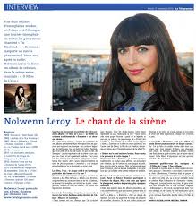 Pour le film brésilien de 1953, voir le chant de la mer (film, 1953). Nolwenn Leroy C Le Telegramme Edition Du 13 Novembre Facebook