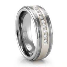 The Covington Tungsten Ring With Channel Set Diamonds By Triton Mens Wedding Rings Tungsten Wedding Bands Mens Diamond Wedding Bands