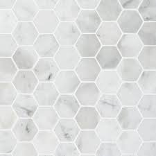 From msi's popular pietra collection, pearl porcelain tile features warm this robust tile line delivers incredible style in a multitude of sizes and looks, from crisp white marbles to rich caramel travertines. Ivy Hill Tile Hexagon White Carrera 12 In X 12 In X 8 Mm Floor And Wall Tile Ext3rd104822 The Home Depot