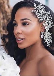 Black Bridal Wedding Day Black Wedding Hairstyles Natural Hair Wedding Bridal Hair Down
