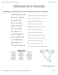 Halloween Word Scramble Featuring A Ghost 4 Levels Of Difficulty Scrambled Words Change Each Time You Visit Scramble Words Hard Words Halloween Words