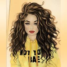 Yellow Curly Hair Style Digital Art Girl Art Girl Cute Girl Drawing