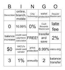 Just input your current card balance along with the interest rate and your monthly payments. Credit Card Bingo Card