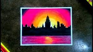 Hope you enjoy the video. Scenery Of City Sunset Step By Step Oil Pastels Drawing For Kids And Beginners Youtube