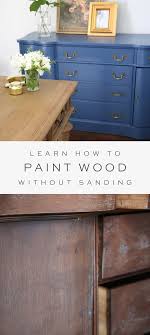 Quick Painting Tip Paint Over Stained Wood With Liquid Sandpaper Painting Over Stained Wood Staining Wood Easy Home Decor