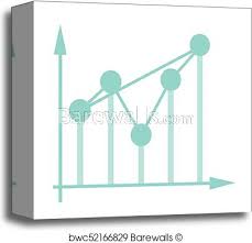 Fluctuating Business Chart In Coordinate System Canvas Print