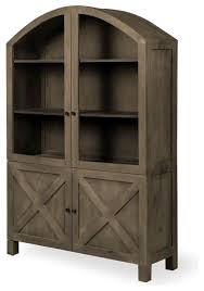 The husky hardwood tool cabinet top makes both a stylish and durable work surface. Kalavan Wood Cabinet Arched Top Light Farmhouse China Cabinets And Hutches By Rustic Home Furnishings Houzz