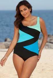 Beach Belle Cool Water Plus Size Tricolor Spliced Swimsuit Plus Size Swimsuit Multi Size 20w Beach Belle 39 Women Swimsuits Plus Size Swimsuits One Piece