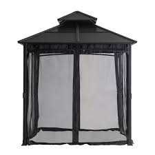 Hometrends 8 Ft X 8 Ft Hardtop Gazebo With Netting Walmart Canada In 2020 Hardtop Gazebo Gazebo Walmart Canada