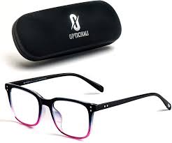 Amazon Com Optichiali Blue Light Blocking Glasses Unisex Computer Glasses Wayfarer Nerd Square Frame Uv 400 Anti Glare Anti Scratch Comfortable Bridge Protect Your Eyes From Retina Damage Black Red Computers Accessories