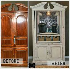 Convert An Old Armoire Into A Coffee Bar Armoire Makeover Repurposed Furniture Furniture Makeover