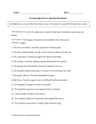 Circling Adjectives Adverbs 2