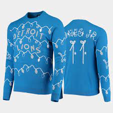 Lions Marvin Jones Jr Light Up Sweater Blue Ugly