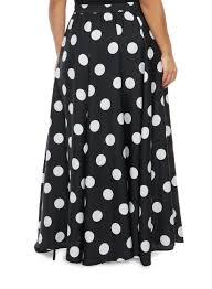 Black And White Polka Dot Maxi Skirt Plus Size Polka Dot Maxi Skirt Black White Clothes For Women Womens Skirt Skirts