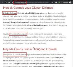 Ruyada Olu Birinin Dirilmesi Hortlamasi Diyanet Ruya Tabirleri Dualar Isaretler Olum