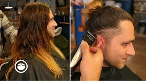 It's different than an undercut in that the long hair doesn't drape over the shorter hair (much). Long Hair With Taper Fade Barbershop Haircut Youtube