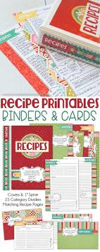 My Computer Is My Canvas Recipe Binder Printables Cards Red Edition Recipe Book Diy Printable Recipe Cards Recipe Binder Printables
