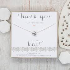 Check spelling or type a new query. Sterling Silver Knot Necklace Thank You For Helping Us Tie The Knot The Perfect Keepsake Gift