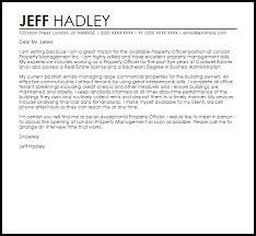 Property Officer Cover Letter Sample Cover Letter Templates Examples