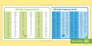 A lexicon sorted by frequency provides a rational basis for making sure that learners get the best return for their vocabulary learning effort (nation 1997), but is mainly intend. 300 Common High Frequency Words Word Mats Teacher Made