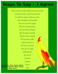 How To Say I Agree In A Different Way Learn English Other Ways To Say English Lessons