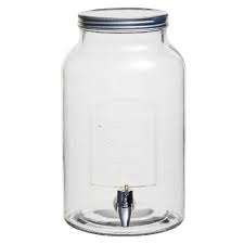 Distributeur De Boisson Verre Couvercle Metal 5 5 L Carafe Et Bouteille Vaisselle Art De La Table Gifi Distributeur De Boisson Couvercle Boisson