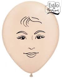 Balão de Látex Rosto de Mulher Nova Young Woman Face