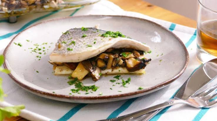 Sea Bream with Mushrooms