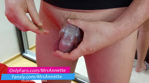 MISTRESS ORDERED TO PUT ON A CHASTITY BELT AND GIVE HER THE KEYS. THE SLAVE  CLOSED DICK IN A CAGE