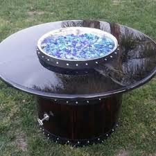 Hand Made Wine Barrel Propane Fire Pit Made In San Diego Wine Barrel Fire Pit Barrel Fire Pit Wine Barrel