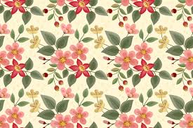 Detailed retro drawings of blooming flowers and overlapping plant stems in neutral colors. Colorful Flower Seamless Pattern Design Graphic By Ranger262 Creative Fabrica