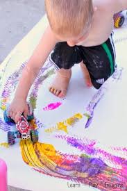 Painting With Trucks Toddler Art Projects Preschool Art Projects Toddler Art