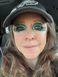 Eagles eye makeup for spirit day created by daughter