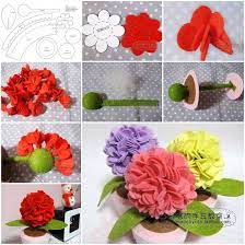 How To Make Felt Hydrangea Flower Step By Step Diy Tutorial Instructions Felt Flowers Diy Flower Crafts Felt Flowers