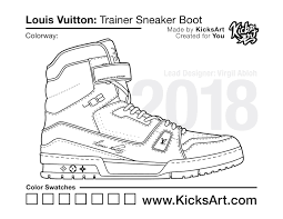 The label is stamped with a heat stamp. Louis Vuitton Trainer Sneaker Coloring Pages Created By Kicksart