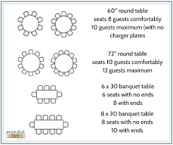 Graphic Of Most Common Table Sizes And Capacity For Wedding Seating Charts By Moxie Bright Events How T Seating Chart Wedding Wedding Seating Seating Charts
