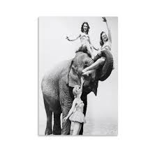Amazon.com: Funny Black And White Girl Riding Elephant Trendy Female  Aesthetic Gift Ballerina Character, Black And White Art, Hot Girl Art  Poster Canvas Wall Art Prints for Wall Decor Room Decor Bedroom