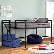 Bewley Junior Twin Low Loft Bed With Drawers Low Loft Beds Loft Bed Frame Twin Loft Bed