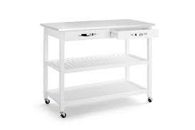 The kitchen cart is the perfect kitchen island, kitchen cart and storage rack that helps organize kitchen equipment and utensils. Shangri La Paddington Premium Stainless Steel Kitchen Island Trolley White Matt Blatt